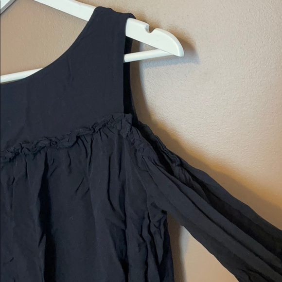 Cold Shoulder Black Blouse - Picture 2 of 2